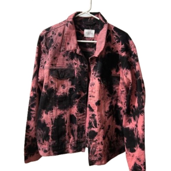 Sync denim synchronized living Pink and Black Tie-Dye Jacket - Picture 1 of 3